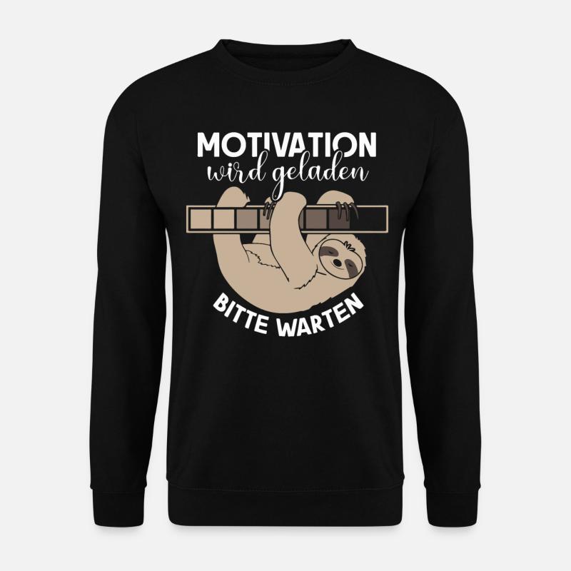 Motivation wird geladen Faultier - Unisex Pullover - Schwarz