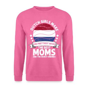 Dutch Mom Netherlands Mama Dutch American - Sweat-shirt Unisexe - rose - Devant