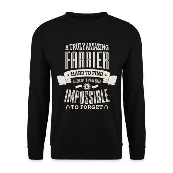 Lustiger Farrier Forger Farrier - Unisex Pullover - Schwarz - Vorne - Alina (178cm) & Michal (187cm)