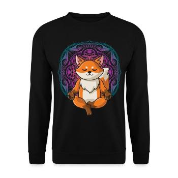 Fuchs Yoga Mandala Spirituell yoga damen spruch - Unisex Pullover - Schwarz - Vorne - Alina (178cm) & Michal (187cm)