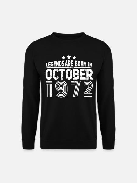 Né octobre 1972 Vintage - Sweat-shirt Unisexe - noir