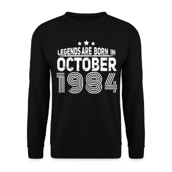 Legend In October 1984 Gift - Unisex Sweatshirt - black - Front - Alina (178cm) & Michal (187cm)