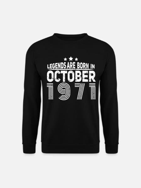 Né octobre 1971 Vintage - Sweat-shirt Unisexe - noir