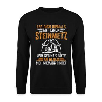 Steinmetz - Unisex Pullover - Schwarz - Vorne - Alina (178cm) & Michal (187cm)