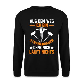 Straßenbauer - Unisex Pullover - Schwarz - Vorne - Alina (178cm) & Michal (187cm)