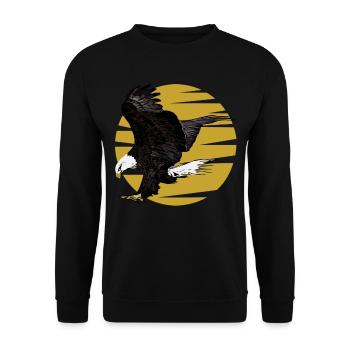Adler Aufdruck Vogel Motiv Aufdruck Vogelmotiv - Unisex Pullover - Schwarz - Vorne - Alina (178cm) & Michal (187cm)