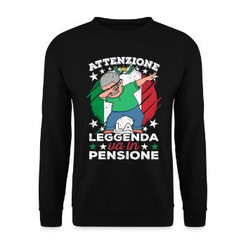 Rentner Rente Ruhestand Pensionato Geschenk - Unisex Pullover - Schwarz - Vorne - Alina (178cm) & Michal (187cm)
