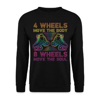 Cool Roller Skating Skate Girl - Unisex Sweatshirt - black - Front - Alina (178cm) & Michal (187cm)