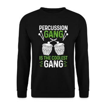 Percussion Gang is the best Gang Bongo Congas - Unisex Pullover - Schwarz - Vorne - Alina (178cm) & Michal (187cm)