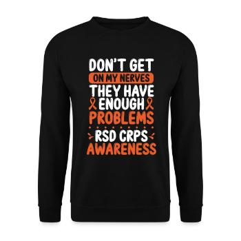 RSD CRPS Warrior Orange Ribbon CRPS Awareness - Sweat-shirt Unisexe - noir - Devant - Alina (178cm) & Michal (187cm)