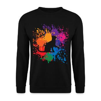 LGBT Regenbogen Schwul Gay Lesbisch katze Pride - Unisex Pullover - Schwarz - Vorne - Alina (178cm) & Michal (187cm)
