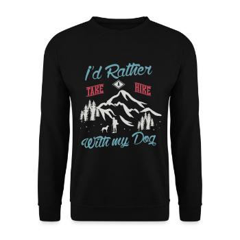 Randonnée pédestre amusante avec chien - Sweat-shirt Unisexe - noir - Devant - Alina (178cm) & Michal (187cm)