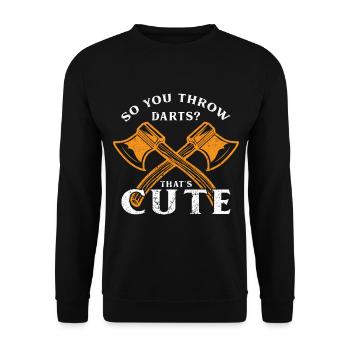 Axe Throw Axe Thrower Axe Axe Gift - Unisex Sweatshirt - black - Front - Alina (178cm) & Michal (187cm)