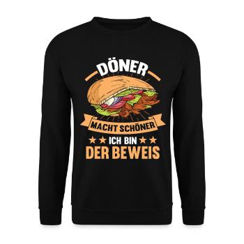 Döner Kebab - Unisex Pullover - Schwarz - Vorne - Alina (178cm) & Michal (187cm)