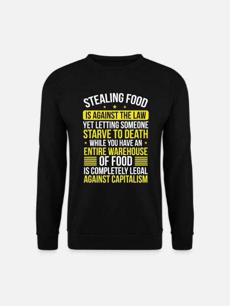 Stop Capitalism World Hunger Corrupt Socialism - Unisex Pullover - Schwarz