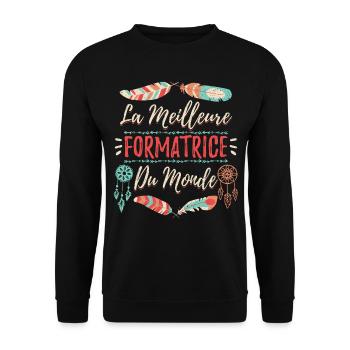 La Meilleure Formatrice Du Monde - Sweat-shirt Unisexe - noir - Devant - Alina (178cm) & Michal (187cm)