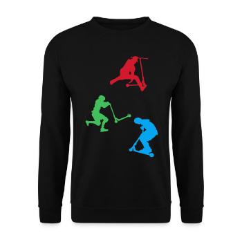 Scooter Freestyle Stuntscooter Scooter Fahrer - Sweat-shirt Unisexe - noir - Devant - Alina (178cm) & Michal (187cm)