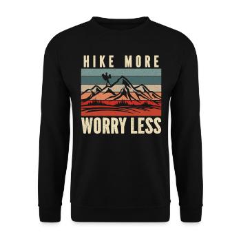 Hiker Hiking Retro Vintage Hike - Unisex Pullover - Schwarz - Vorne - Alina (178cm) & Michal (187cm)