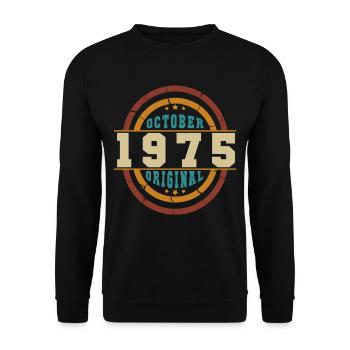 Né octobre 1975 Orginal Retro - Sweat-shirt Unisexe - noir - Devant - Alina (178cm) & Michal (187cm)