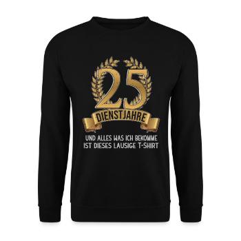 Firmenjubiläum 25 Jahre Mitarbeiter Firmenfeier - Unisex Pullover - Schwarz - Vorne - Alina (178cm) & Michal (187cm)