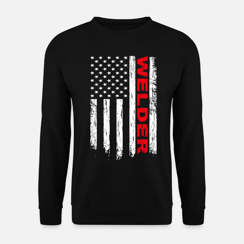 TIG Welder America Flag - Unisex Sweatshirt - black
