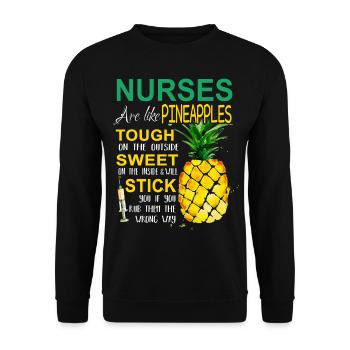 Nurses Pineapples - Sweat-shirt Unisexe - noir - Devant - Alina (178cm) & Michal (187cm)