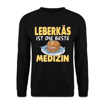 Leberkäse Leberkäs Fleischkäse - Unisex Pullover - Schwarz - Vorne - Alina (178cm) & Michal (187cm)