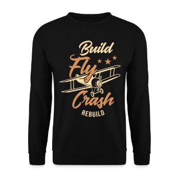 Conception d'avions Rc avec reconstruction de crash de vol de construction, - Sweat-shirt Unisexe - noir - Devant - Alina (178cm) & Michal (187cm)