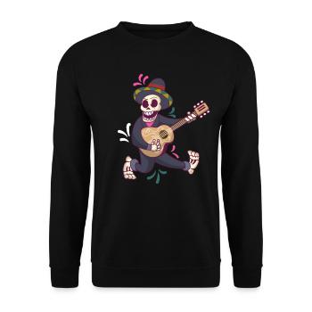 Mariachi Guitar Skeleton - Unisex Sweatshirt - black - Front - Alina (178cm) & Michal (187cm)