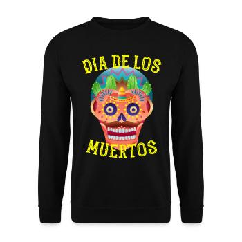 Dia de los Muertos Sugar Skull - Unisex Sweatshirt - black - Front - Alina (178cm) & Michal (187cm)