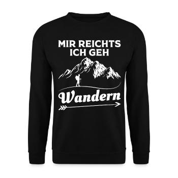 Wandern | Mir reichts ich geh wandern Wander Shirt - Unisex Pullover - Schwarz - Vorne - Alina (178cm) & Michal (187cm)