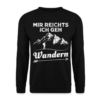 Mir reichts ich geh wandern Berge Wanderer - Unisex Pullover - Schwarz - Vorne - Alina (178cm) & Michal (187cm)