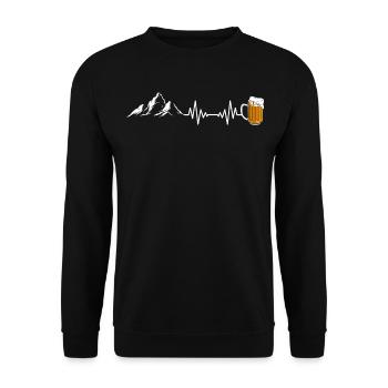 Wandern Berge Bier - Unisex Pullover - Schwarz - Vorne - Alina (178cm) & Michal (187cm)