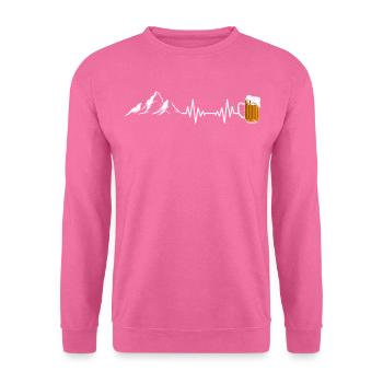Wandern Berge Bier - Unisex Pullover - Pink - Vorne