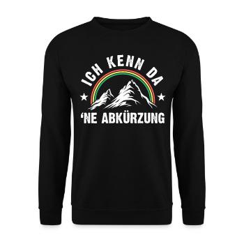 Wandern | Ich kenn da ne Abkürzung - Unisex Pullover - Schwarz - Vorne - Alina (178cm) & Michal (187cm)