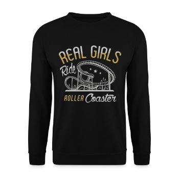 Roller Coasting Funny - Unisex Sweatshirt - black - Front - Alina (178cm) & Michal (187cm)