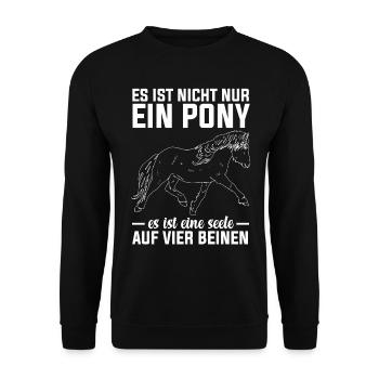 Pferd Ponyhof Reiten Pony - Unisex Pullover - Schwarz - Vorne - Alina (178cm) & Michal (187cm)