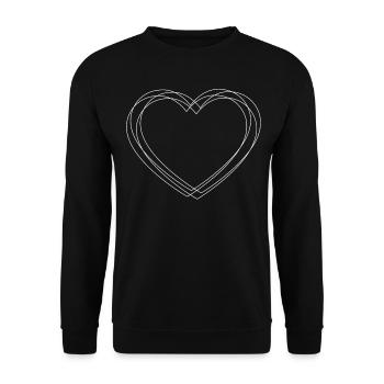 Coeur - Sweat-shirt Unisexe - noir - Devant - Alina (178cm) & Michal (187cm)