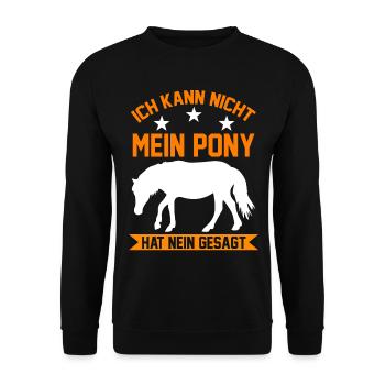 Pony Pferd Pony Ponybesitzer - Unisex Pullover - Schwarz - Vorne - Alina (178cm) & Michal (187cm)