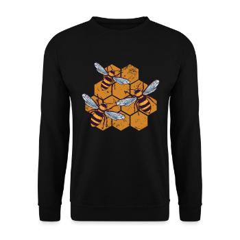Honey bees Beekeeping Bees Beekeepers Bees Queen - Unisex Sweatshirt - black - Front - Alina (178cm) & Michal (187cm)