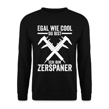 Zerspaner Fräser Dreher - Unisex Pullover - Schwarz - Vorne - Alina (178cm) & Michal (187cm)