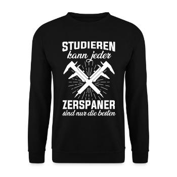 Zerspaner Fräser Dreher Zerspanungsmechaniker - Unisex Pullover - Schwarz - Vorne - Alina (178cm) & Michal (187cm)