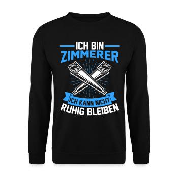 Zimmerer Schreiner Tischler Zimmerei - Unisex Pullover - Schwarz - Vorne - Alina (178cm) & Michal (187cm)