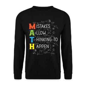 MATH Mistakes Allow Thinking To Happen - Unisex Sweatshirt - black - Front - Alina (178cm) & Michal (187cm)