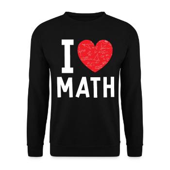 I love math heart mathematics - Unisex Sweatshirt - black - Front - Alina (178cm) & Michal (187cm)