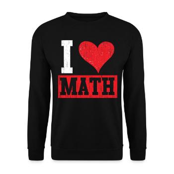I love math heart mathematics - Unisex Sweatshirt - black - Front - Alina (178cm) & Michal (187cm)
