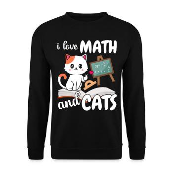 I love math and cats math - Unisex Sweatshirt - black - Front - Alina (178cm) & Michal (187cm)