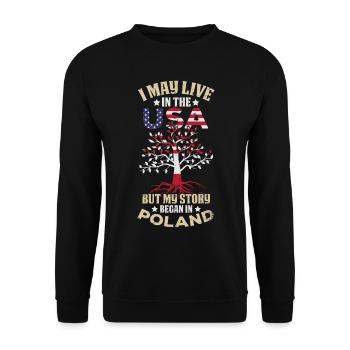 Drapeau polonais Polska - Sweat-shirt Unisexe - noir - Devant - Alina (178cm) & Michal (187cm)