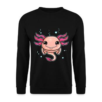 Niedlich Wie Ein Axolotl Ist Dieses Tierkostüm - Unisex Pullover - Schwarz - Vorne - Alina (178cm) & Michal (187cm)