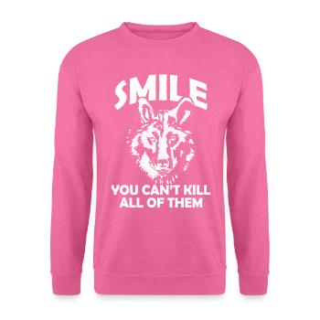 Wolf Tshirt Anführer Führer Rudel Leitwolf Chef - Unisex Pullover - Pink - Vorne